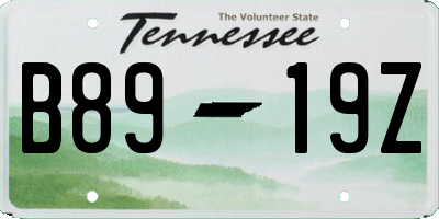 TN license plate B8919Z