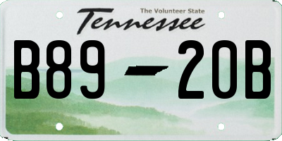 TN license plate B8920B