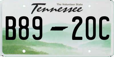 TN license plate B8920C