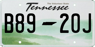 TN license plate B8920J