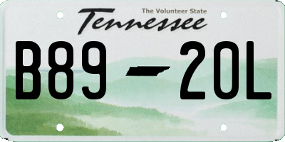TN license plate B8920L