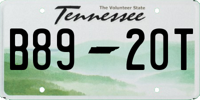 TN license plate B8920T