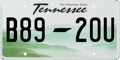 TN license plate B8920U