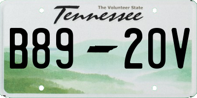 TN license plate B8920V
