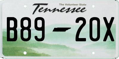 TN license plate B8920X