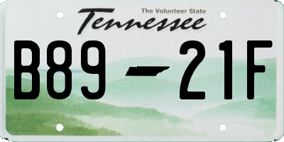 TN license plate B8921F