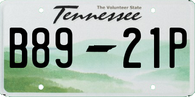 TN license plate B8921P