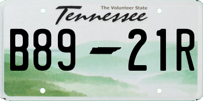 TN license plate B8921R