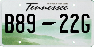 TN license plate B8922G