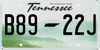 TN license plate B8922J