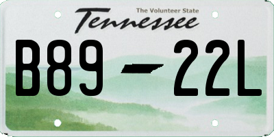 TN license plate B8922L