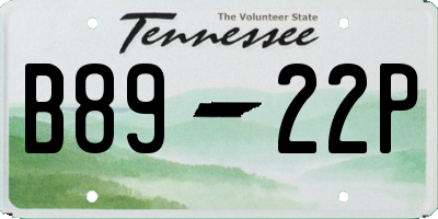 TN license plate B8922P