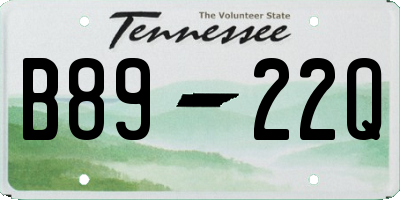 TN license plate B8922Q