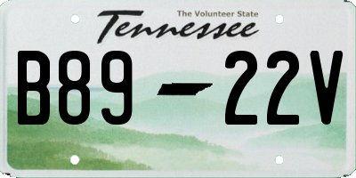 TN license plate B8922V