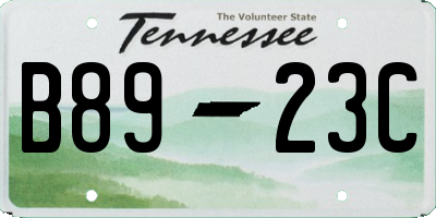 TN license plate B8923C