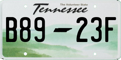 TN license plate B8923F