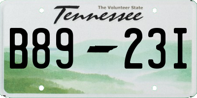 TN license plate B8923I