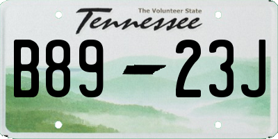 TN license plate B8923J