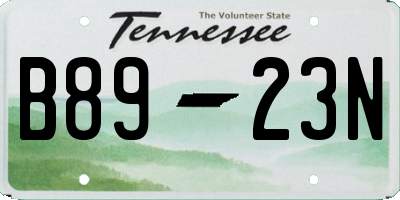 TN license plate B8923N