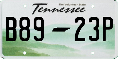 TN license plate B8923P