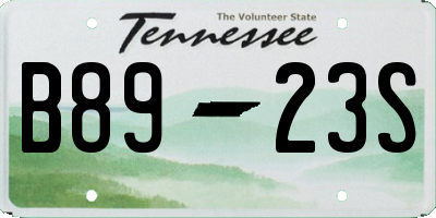 TN license plate B8923S