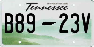 TN license plate B8923V