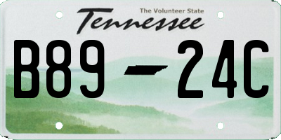 TN license plate B8924C