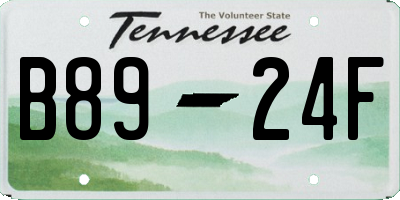 TN license plate B8924F
