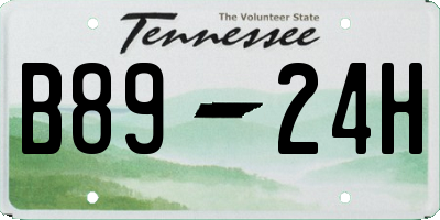 TN license plate B8924H