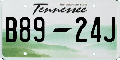 TN license plate B8924J