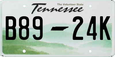 TN license plate B8924K