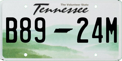 TN license plate B8924M