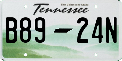 TN license plate B8924N