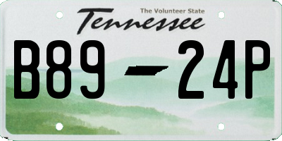 TN license plate B8924P