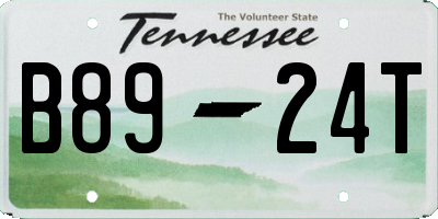 TN license plate B8924T
