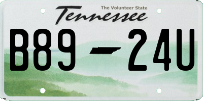 TN license plate B8924U