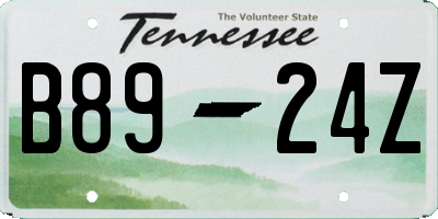 TN license plate B8924Z