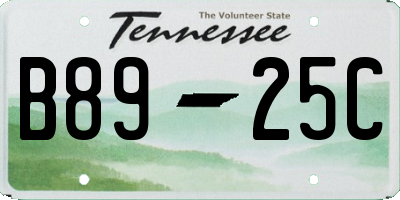 TN license plate B8925C