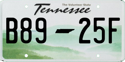 TN license plate B8925F