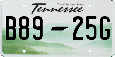 TN license plate B8925G