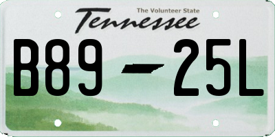 TN license plate B8925L