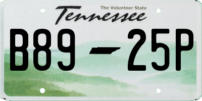 TN license plate B8925P