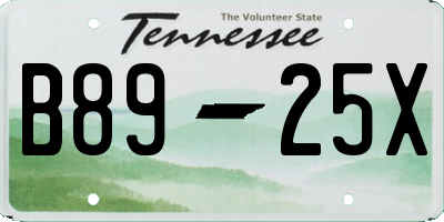 TN license plate B8925X