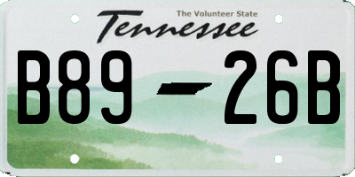 TN license plate B8926B