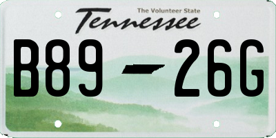 TN license plate B8926G