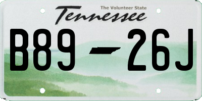 TN license plate B8926J