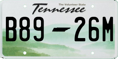 TN license plate B8926M