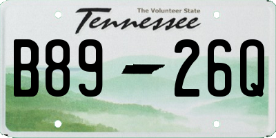 TN license plate B8926Q