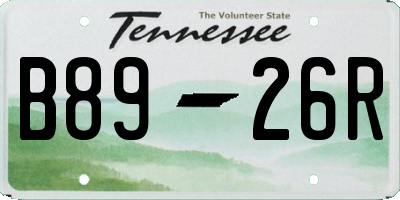 TN license plate B8926R