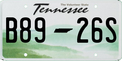 TN license plate B8926S